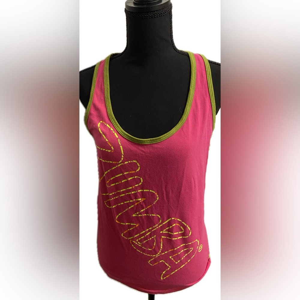 Zumba Fitness Pink and Green Tank Top